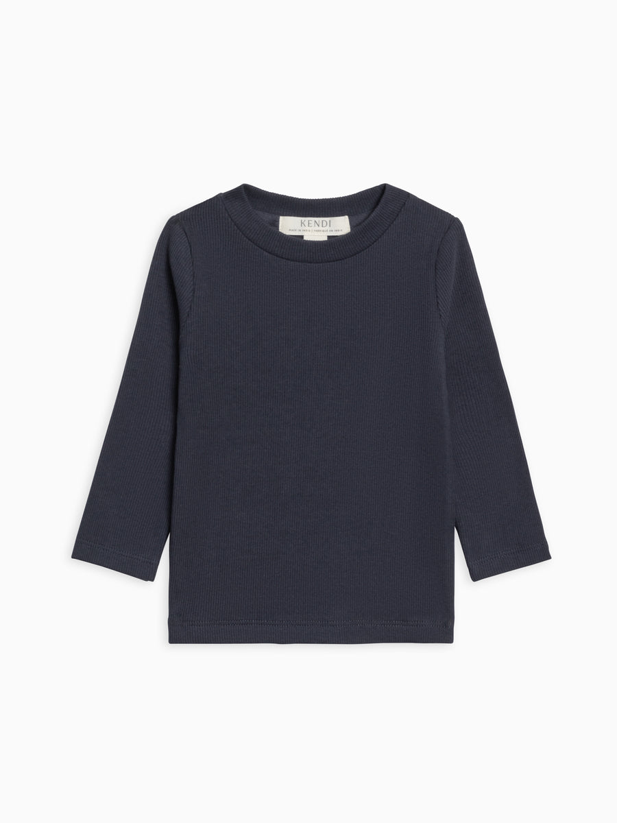 Rory Ribbed Long Sleeve Top Baby-Kids : Tops : Tees : Long Sleeves Kendi Organic Cotton Baby and Kids Rory Ribbed Long Sleeve Top