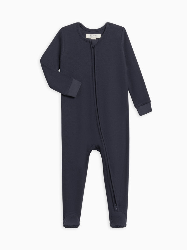 Kit Ribbed Zipper Sleeper Baby : One Pieces : Sleepers : Long Sleeves Kendi Organic Cotton Baby Kit Ribbed Zipper Sleeper