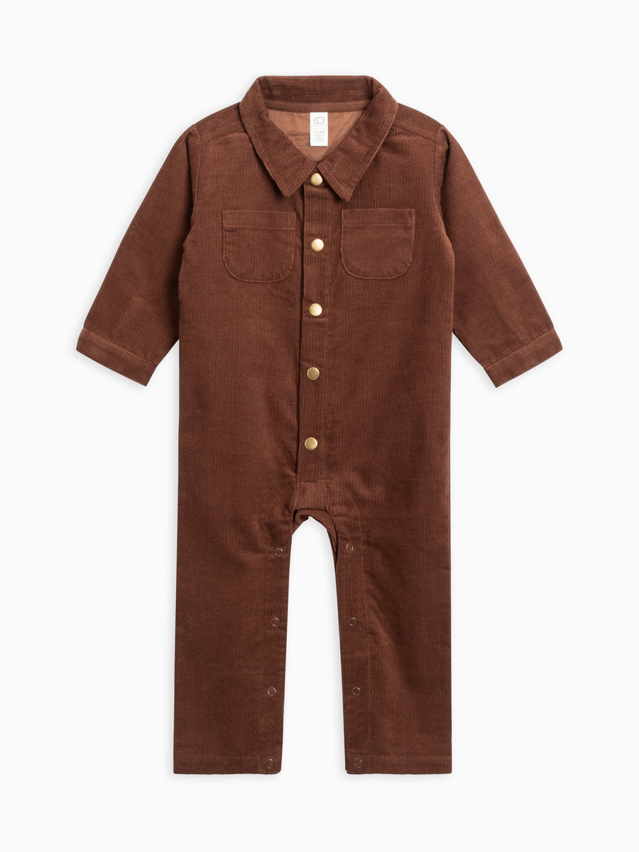 Flynn Corduroy Collared Romper Baby-Kids : One Pieces : Rompers : Long Sleeves Colored Organics Organic Cotton Baby and Kids Corduroy Collared Romper