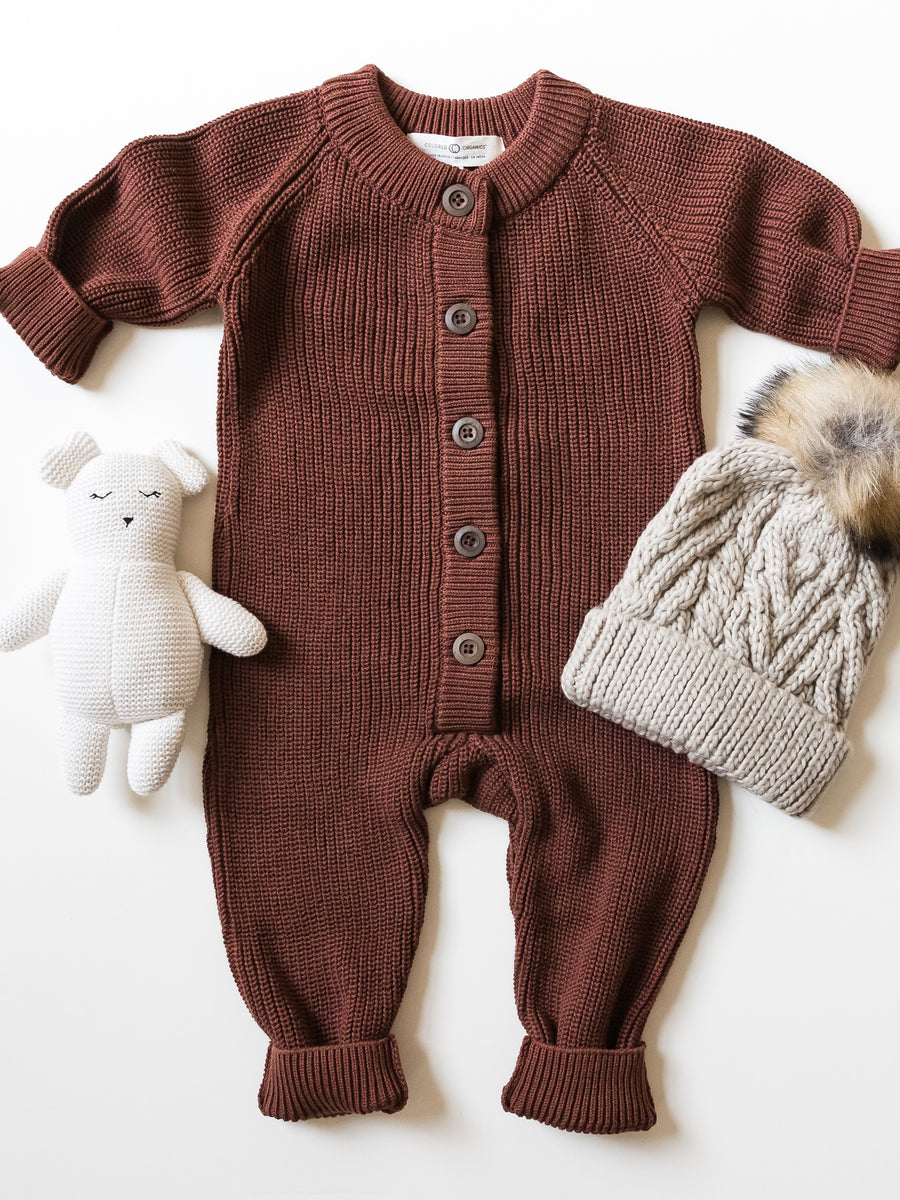 Milo Sweater Romper Baby : Rompers : Long Sleeves Colored Organics Organic Cotton Baby Sweater Romper