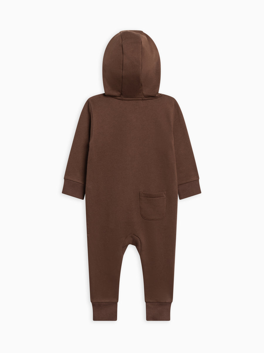 Greer Fleece Hooded Zipper Romper Baby : One Pieces : Rompers : Long Sleeves Kendi Organic Cotton Baby Greer Fleece Hooded Zipper Romper