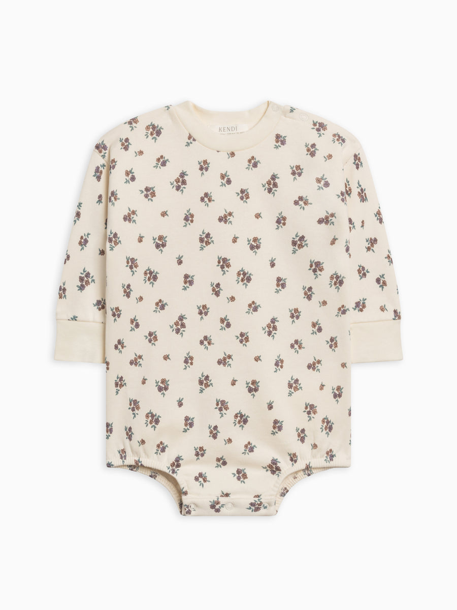 Jamie Fleece Bubble Romper Baby : One Pieces : Rompers : Long Sleeves Kendi Organic Cotton Baby Jamie Fleece Bubble Romper