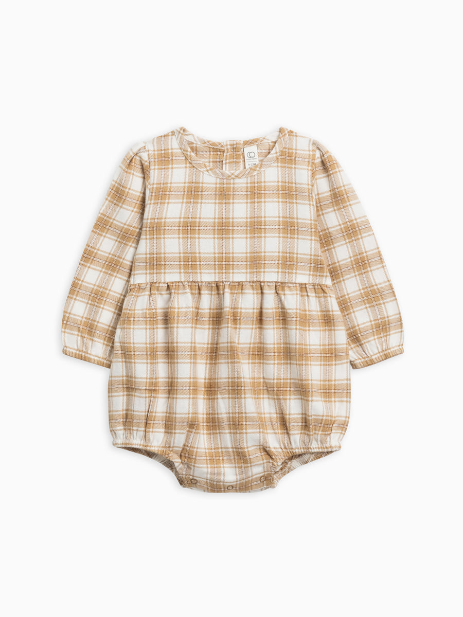 Bristol Flannel Bubble Romper Baby : Romper : Long Sleeve Colored Organics Organic Baby Bristol Flannel Bubble Romper