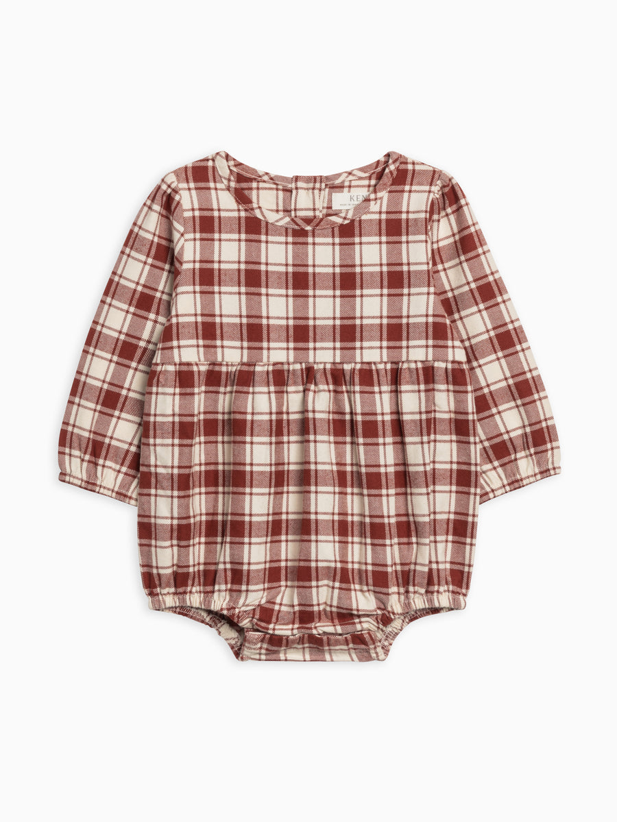 Bristol Flannel Bubble Romper Baby : One Pieces : Rompers : Long Sleeves Kendi Organic Cotton Baby Bristol Flannel Bubble Romper