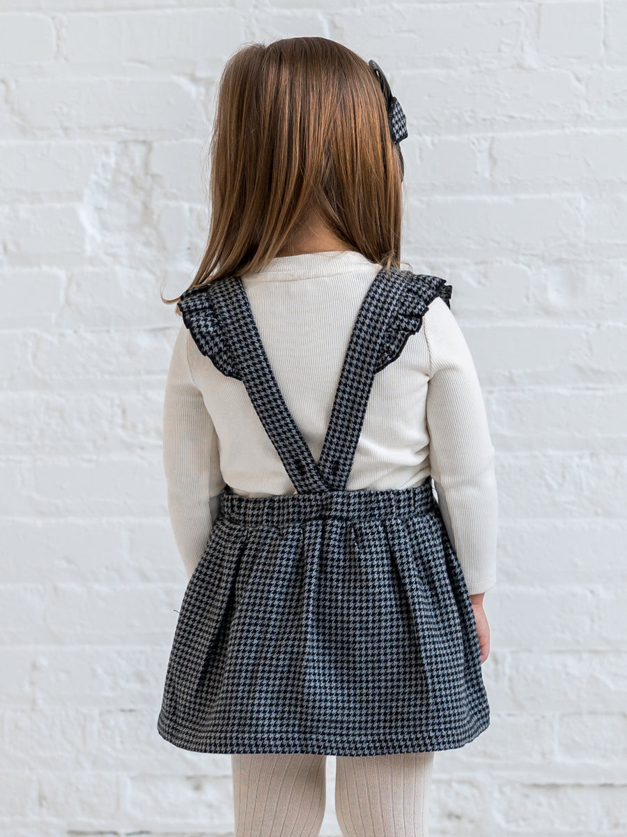 Ammie Flannel Skirt with Ruffle Suspenders