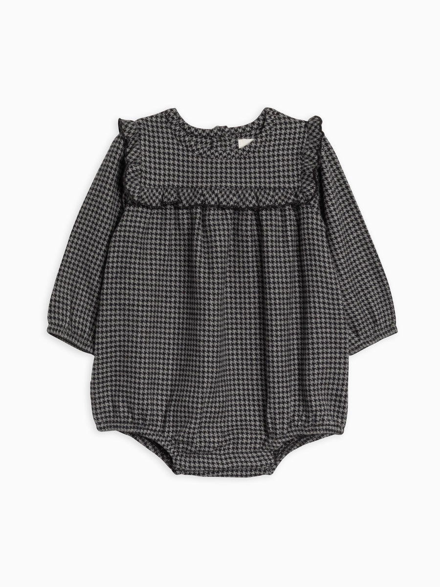 Ruth Flannel Ruffle Neck Bodysuit Baby : One Pieces : Bodysuits : Long Sleeves Kendi Organic Cotton Baby Ruth Flannel Ruffle Neck Bodysuit