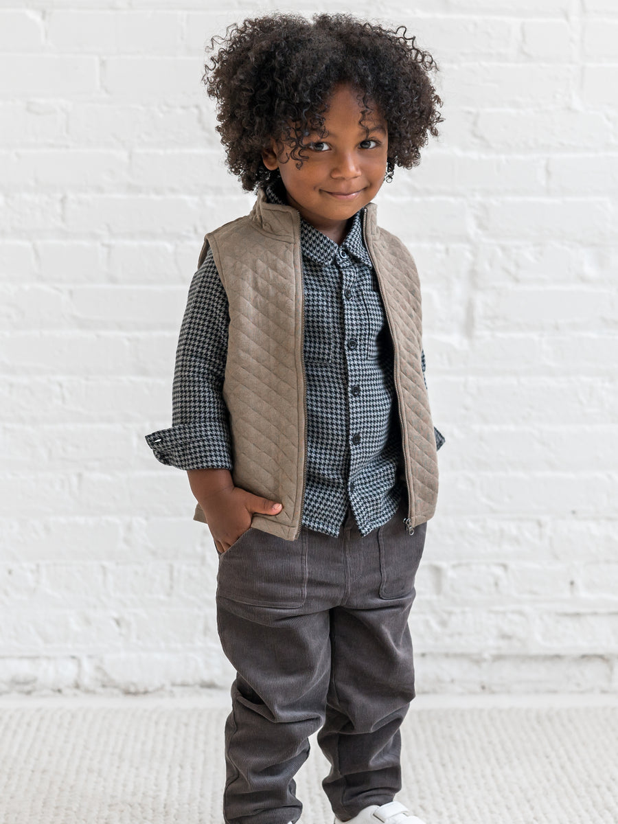 Lev Flannel Long Sleeve Collared Button Down Shirt Baby-Kids : Tops : Shirts : Long Sleeves Kendi Organic Cotton Baby and Kids Lev Flannel Long Sleeve Collared Button Down Shirt