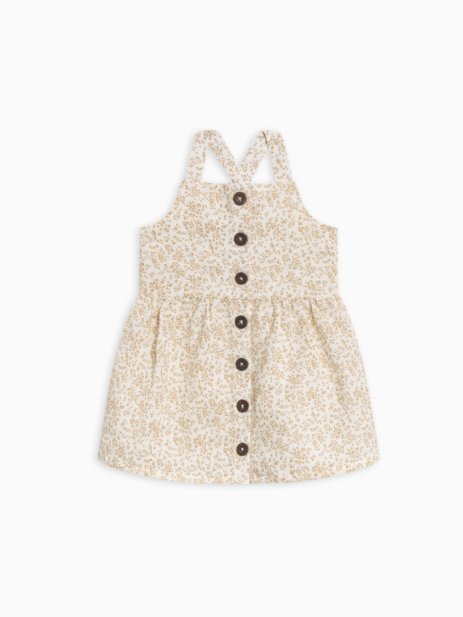 Paloma Linen Button Front Dress Baby-Kids : Tops : Dresses : Tanks Kendi Organic Cotton Baby and Kids Paloma Linen Button Front Dress