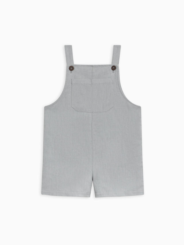 Orin Linen Overalls Kids : Bottoms : Shorts : Overalls Kendi Organic Cotton Kids Orin Linen Overalls