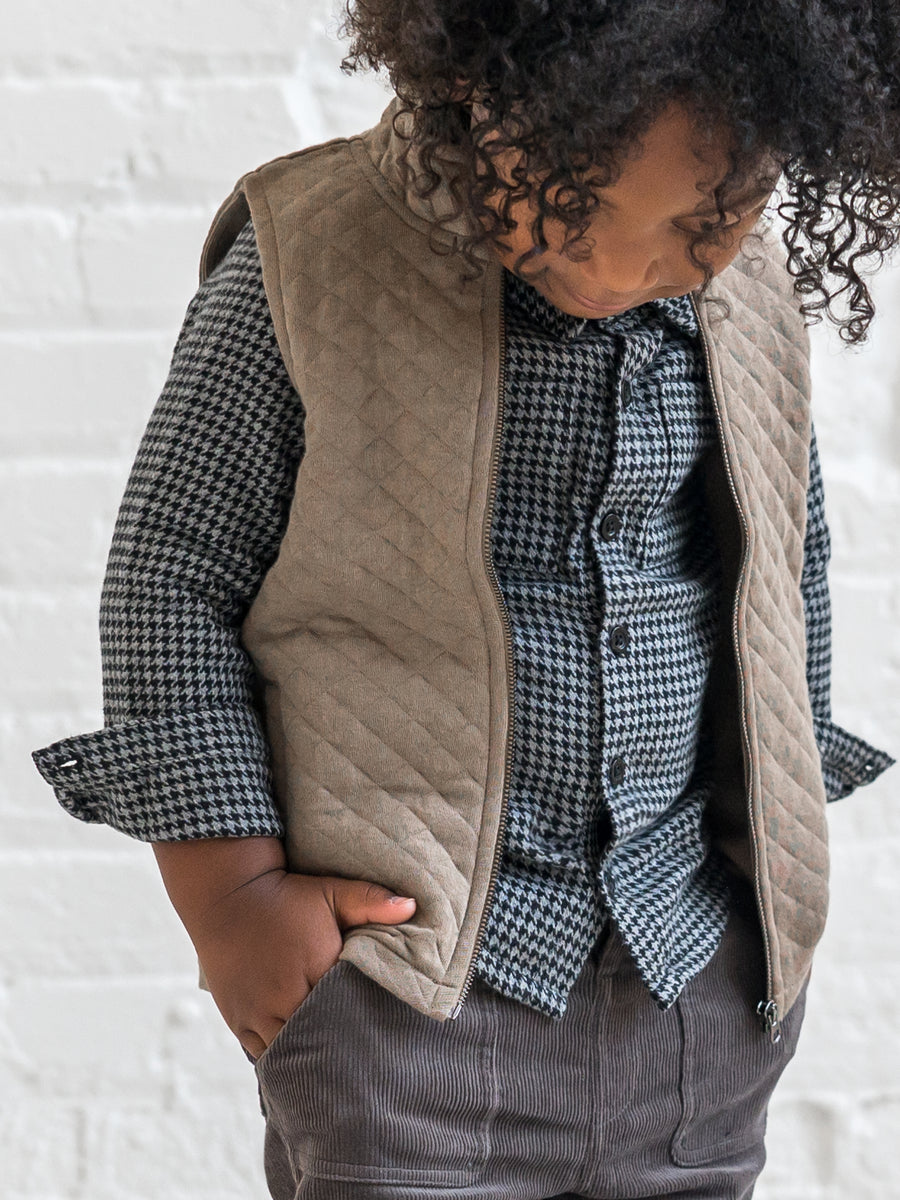 Hudson Quilted Jacquard Zip Up Vest