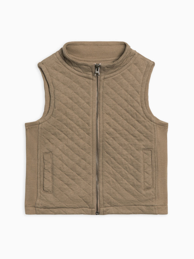 Hudson Quilted Jacquard Zip Up Vest