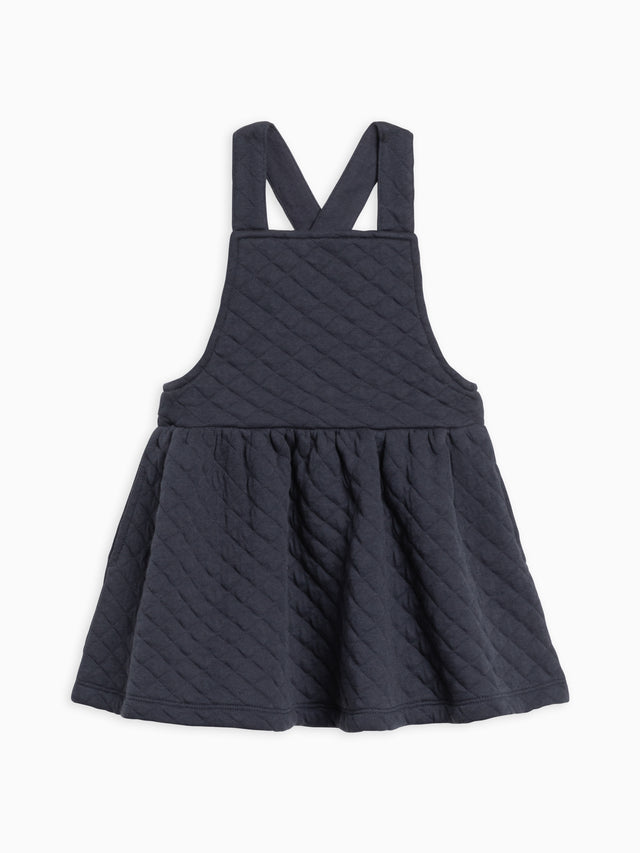 Eloise Quilted Jacquard Jumper Dress Baby-Kids : Tops : Dresses : Tanks Kendi Organic Cotton Baby and Kids Eloise Quilted Jacquard Jumper Dress