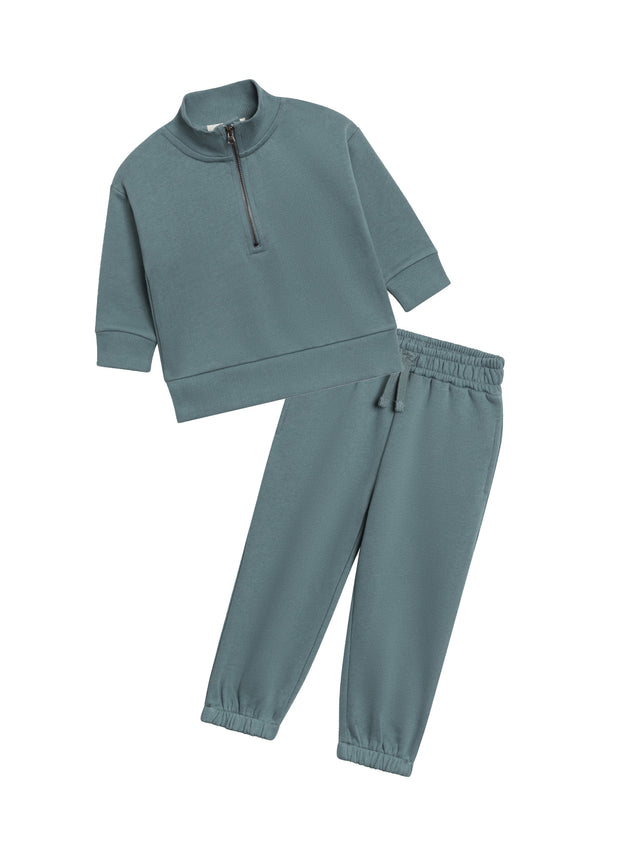 Organic 2-Piece Fleece Quarter Zip and Pant Set Baby-Kids : Virtual Set : Bottoms : Joggers : Tops : Hoodies : Long Sleeves KENDI 