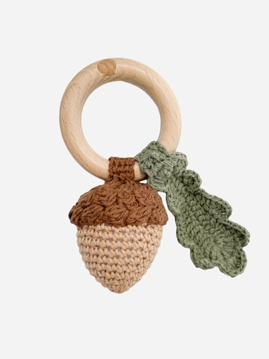 Acorn Crochet Rattle Teether