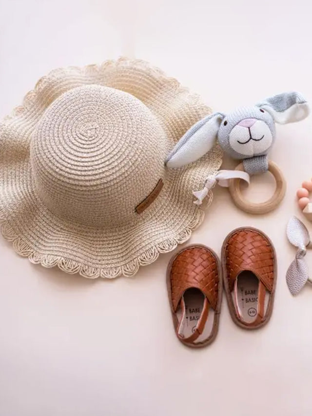 Baby Straw Sun Hat Baby-Kids : Accessories : Hats Babe Basics 