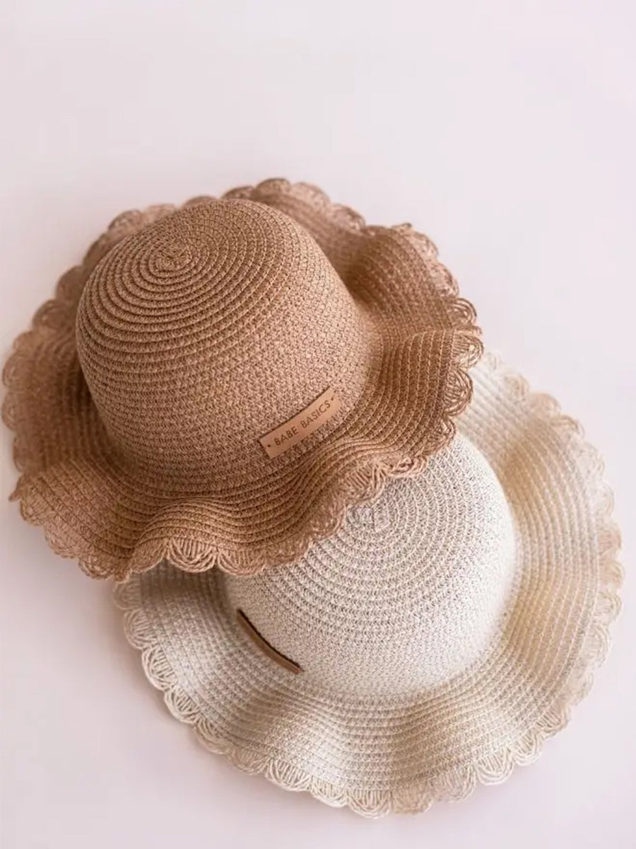 Baby Straw Sun Hat Baby-Kids : Accessories : Hats Babe Basics 