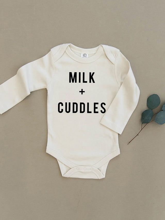 Milk & Cuddles Organic Baby Long Sleeve Bodysuit Bodysuit Baby : Bodysuits : Short Sleeves Urban Baby Co. Milk & Cuddles Organic Baby Long Sleeve Bodysuit Bodysuit