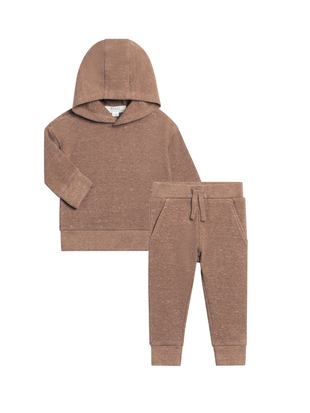 Organic 2-Piece Waffle Hoodie and Jogger Set Baby-Kids : Virtual Set : Bottoms : Joggers : Tops : Hoodies : Long Sleeves KENDI 