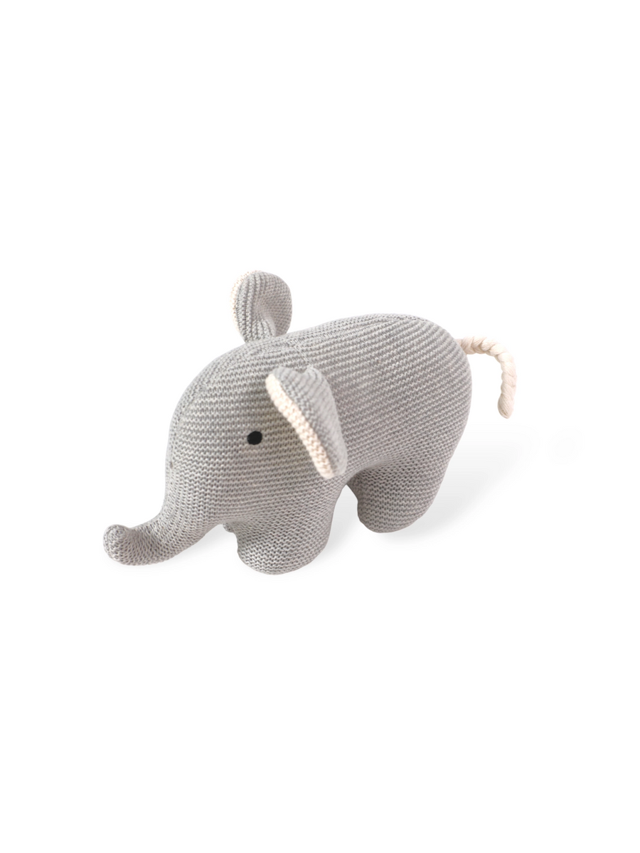 Organic Cotton Elephant Knit Stuffed Animal Toy Baby-Kids : Toys : Plush + Crinkle Viverano 