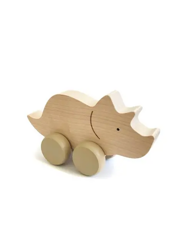 Triceratops Wooden Push Toy Baby-Kids : Toys : Wooden Briki Vroom Vroom Triceratops Wooden Push Toy