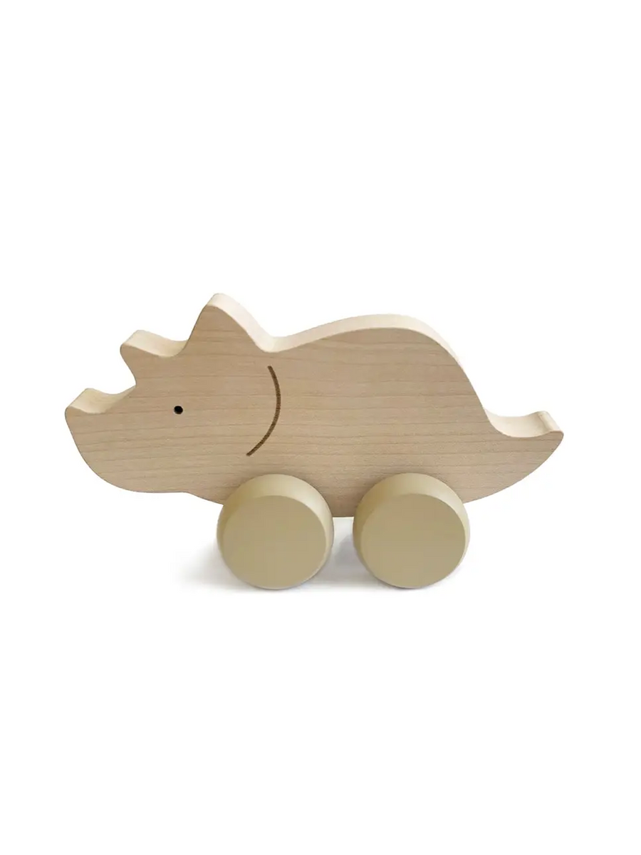 Triceratops Wooden Push Toy Baby-Kids : Toys : Wooden Briki Vroom Vroom Triceratops Wooden Push Toy