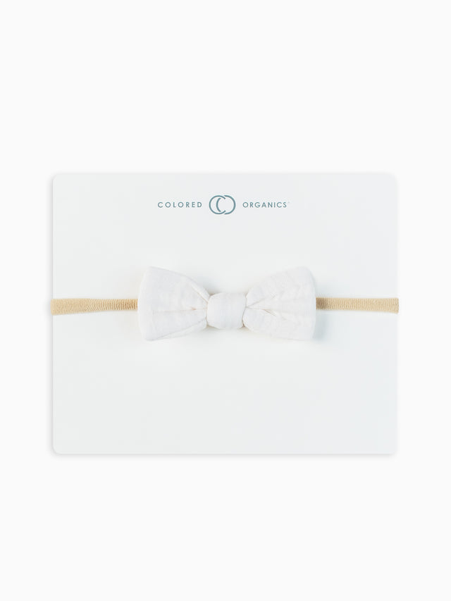 Muslin Dainty Bow Baby : Accessories: Headbands Colored Organics Organic Cotton Baby and Kids Muslin Dainty Bow