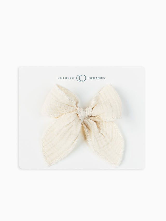 Muslin Bow Hair Clip Baby : Accessories: Headbands Colored Organics Organic Cotton Muslin Hair Clip