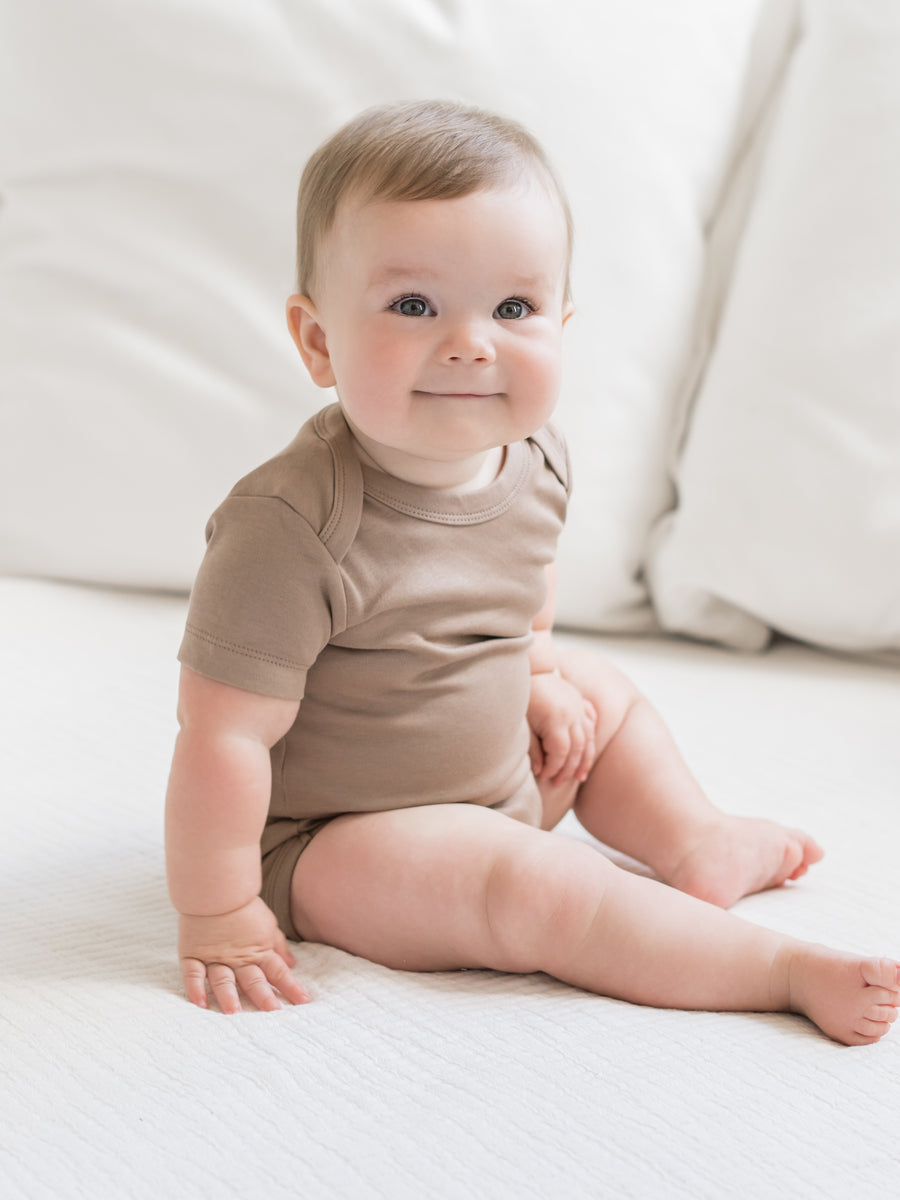 Classic Short Sleeve Bodysuit Baby : One Pieces : Bodysuits : Short Sleeves Colored Organics Baby Short Sleeve Bodysuit - Girl & Boy - Organic