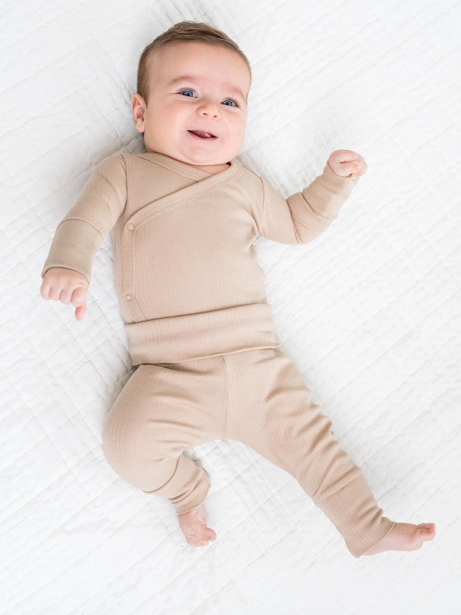 Ribbed Fold Over Waist Jogger Baby : Bottoms : Joggers Colored Organics Organic Cotton Baby Ribbed Joggers