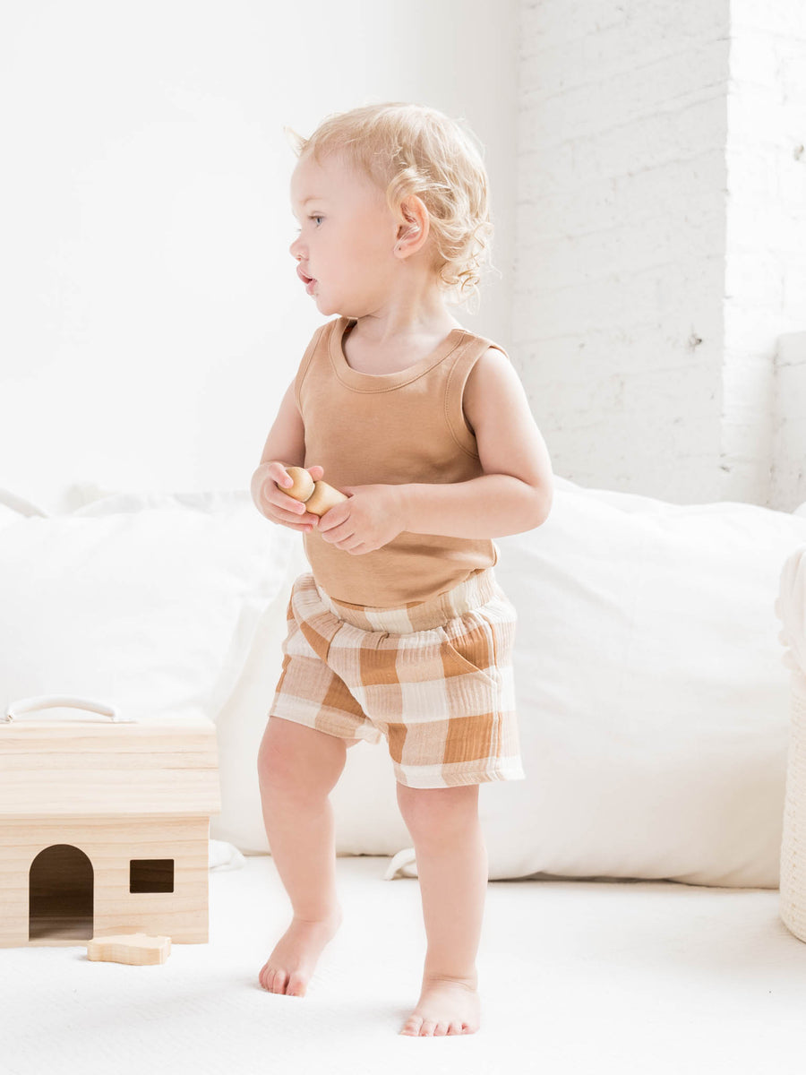 Ashby Muslin Shorts Baby : Bottoms : Shorts Colored Organics Ashby Muslin Shorts