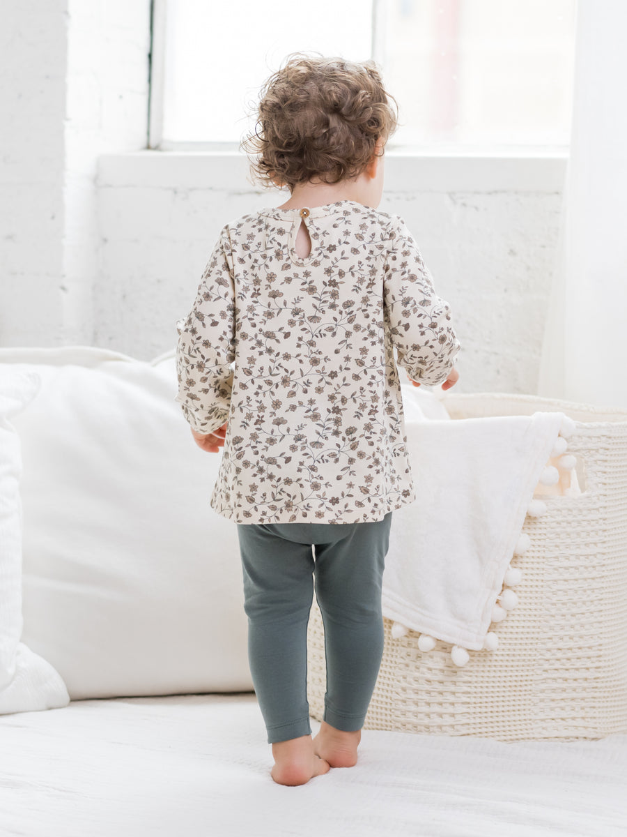 Sorren Ruffle Long Sleeve Top Baby-Kids : Tops : Long Sleeves Colored Organics Organic Cotton Sorren Long Sleeve Ruffle Top for Baby and Toddler - Girl & Boy 