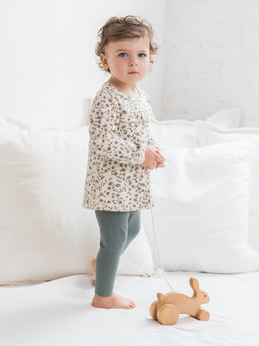 Sorren Ruffle Long Sleeve Top Baby-Kids : Tops : Long Sleeves Colored Organics Organic Cotton Sorren Long Sleeve Ruffle Top for Baby and Toddler - Girl & Boy 