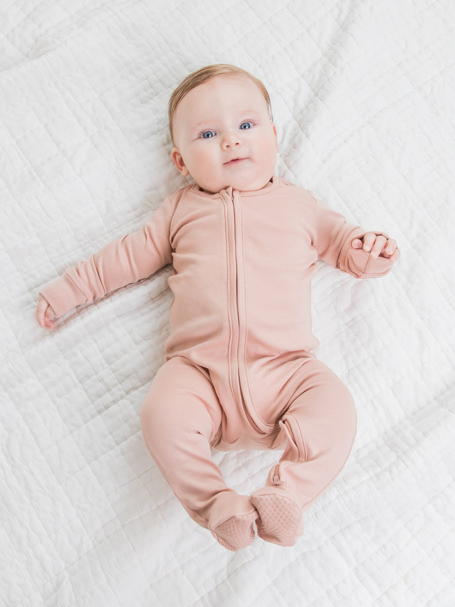 Peyton Zipper Sleeper Baby : One Pieces : Sleepers : Long Sleeves Colored Organics Organic Baby Peyton Zipper Footed Sleeper