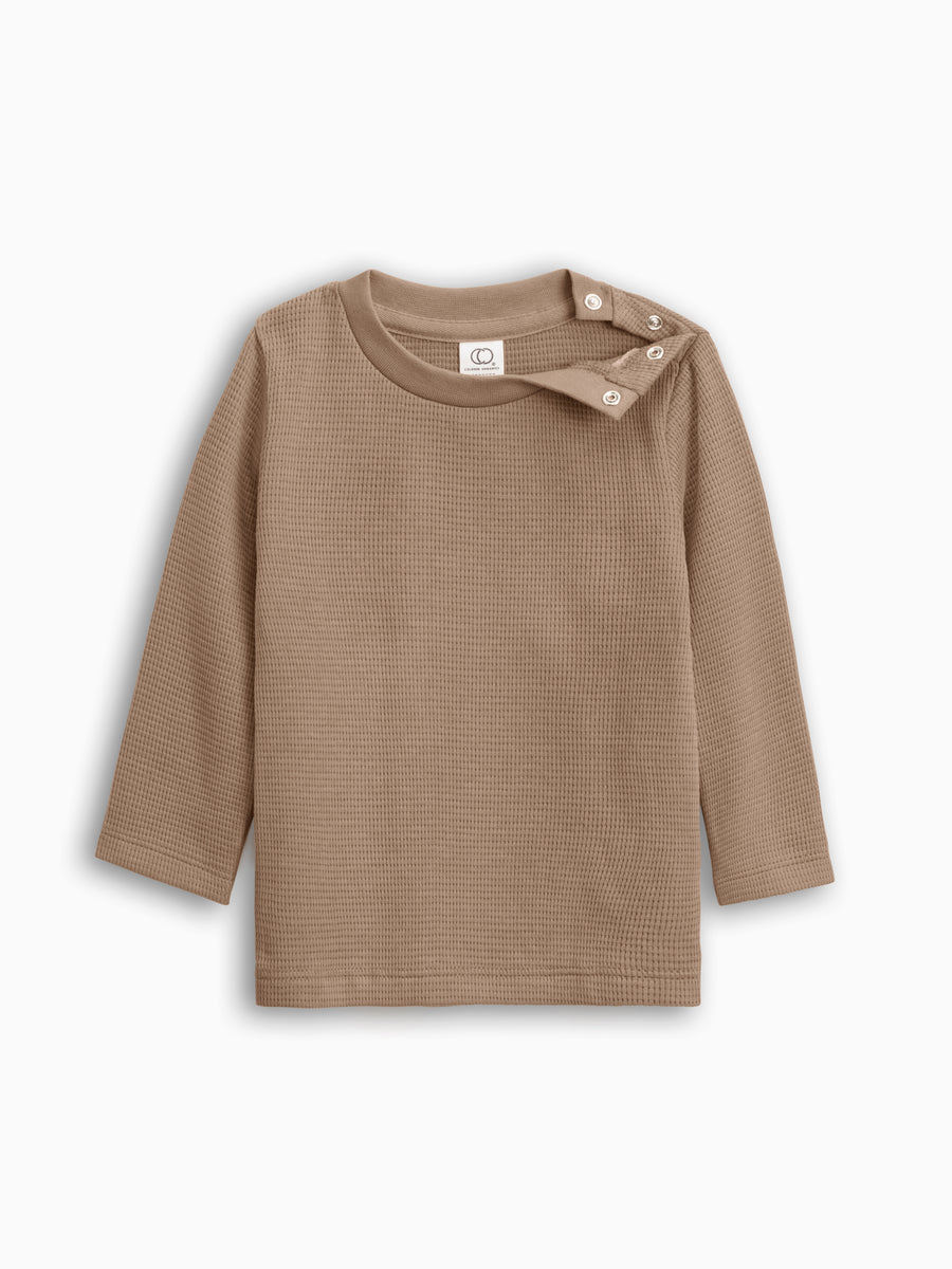 Mesa Waffle Knit Long Sleeve Top Baby-Kids : Tops : Long Sleeves Colored Organics Organic Cotton Baby and Kids Mesa Long Sleeve Waffle Knit Tee