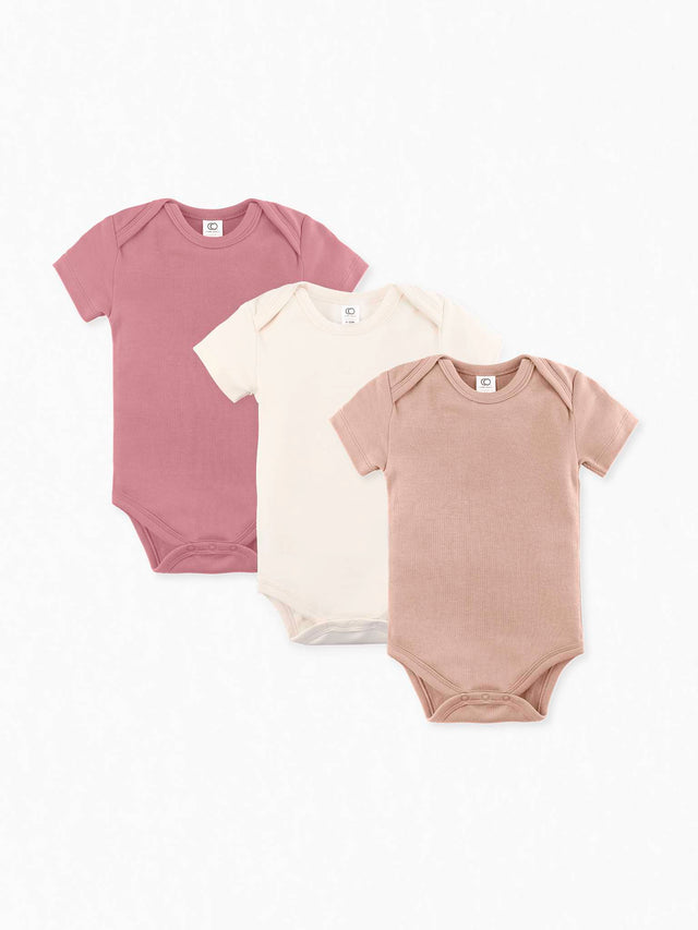 3-Pack Classic Short Sleeve Bodysuit Bundle Baby : Virtual Bundle : Bodysuits Colored Organics Organic Baby Classic Bodysuit Bundle - Short Sleeve