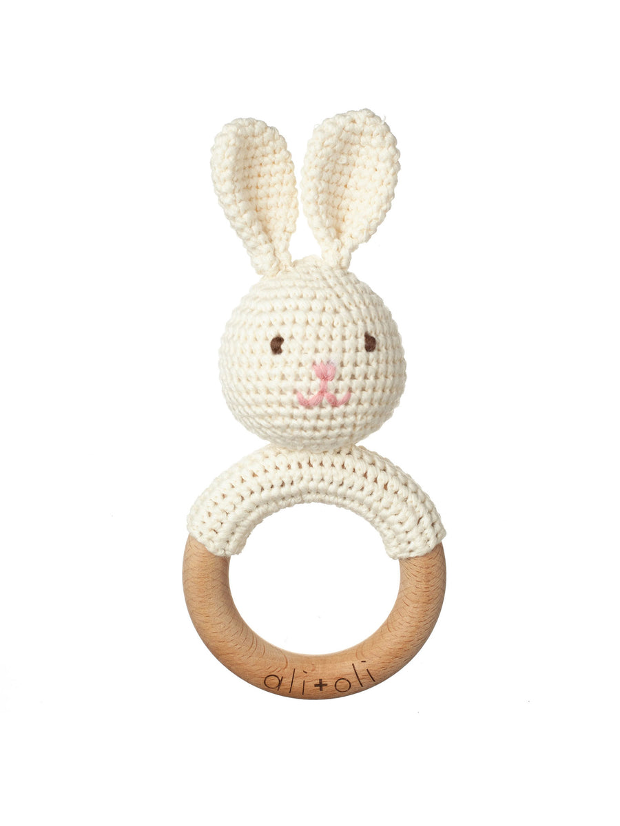 Bunny Rattle Teething Ring Baby : Toys : Teethers Ali + Oli Bunny Rattle Teething Ring