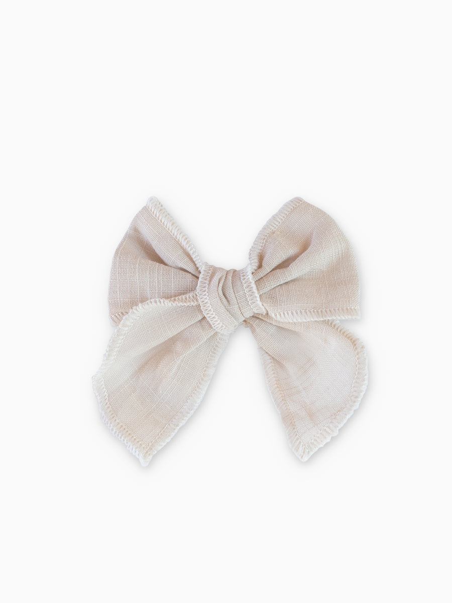 Mini Linen Bow Hair Clip Baby-Kids : Accessories: Hair Clips Golden Dot Lane Mini Linen Bow Hair Clip