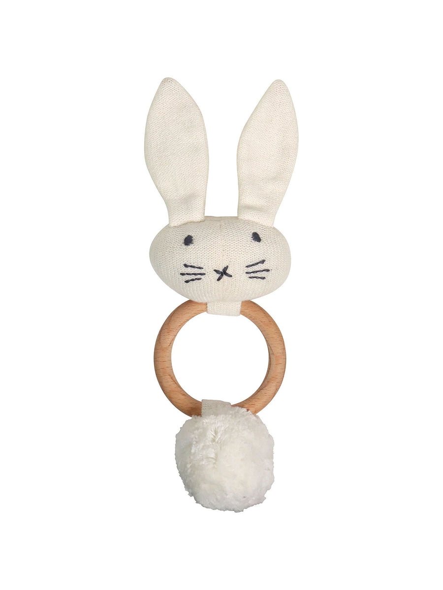 Organic Bunny Rattle Teether Baby : Toys : Plush-Crinkle : Rattle : Teether Sammy + Nat Organic Bunny Rattle Teether