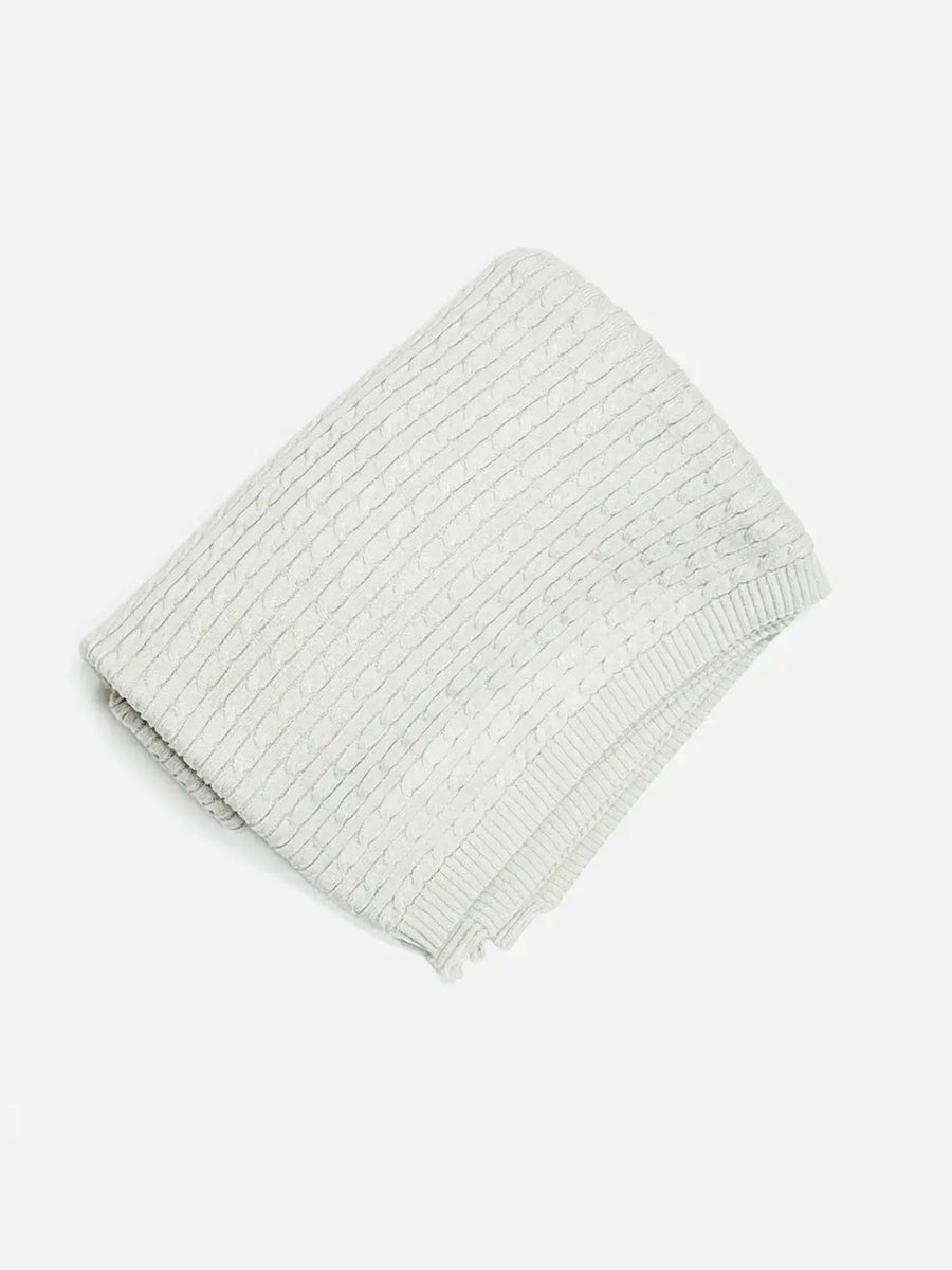 Mini Organic Cotton Cable Knit Baby Blanket Baby : Nursery : Blankets Viverano Mini Organic Cotton Cable Knit Baby Blanket