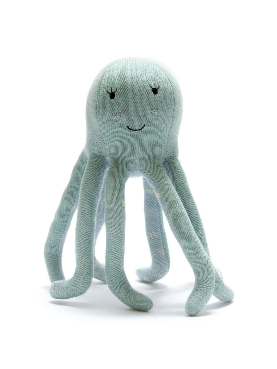 Organic Cotton Knitted Octopus Baby : Toys : Plush-Crinkle Best Years Ltd Organic Cotton Knitted Octopus