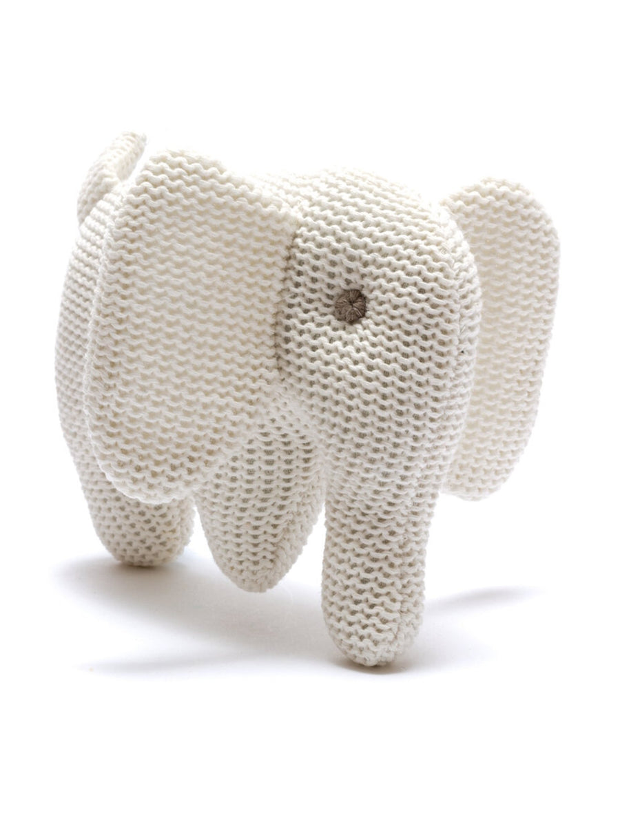 Organic Knitted Elephant Rattle Baby : Toys : Plush-Crinkle Best Years Ltd Organic Knitted Elephant Rattle