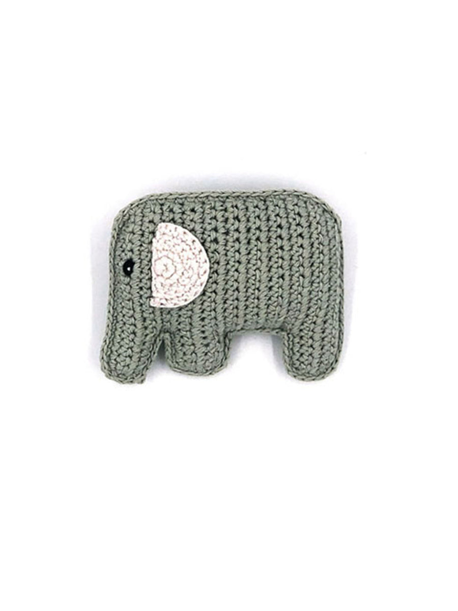 Organic Elephant Rattle Baby : Toys : Plush-Crinkle Pebble Organic Elephant Rattle