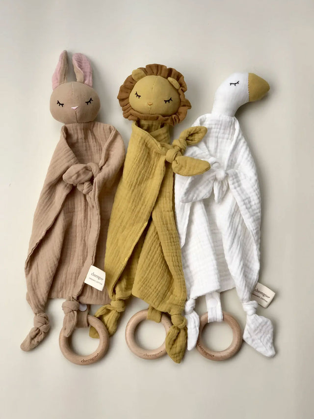 Organic Snuggle Lovie Blanket - Bunny Baby : Toys : Teethers : Plush-Crinkle Cheengoo Organic Snuggle Lovie Blanket - Bunny