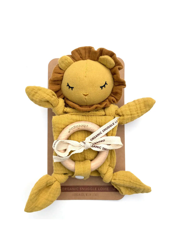 Organic Snuggle Lovie Blanket - Lion Baby : Toys : Teethers : Plush-Crinkle Cheengoo Organic Snuggle Lovie Blanket - Lion