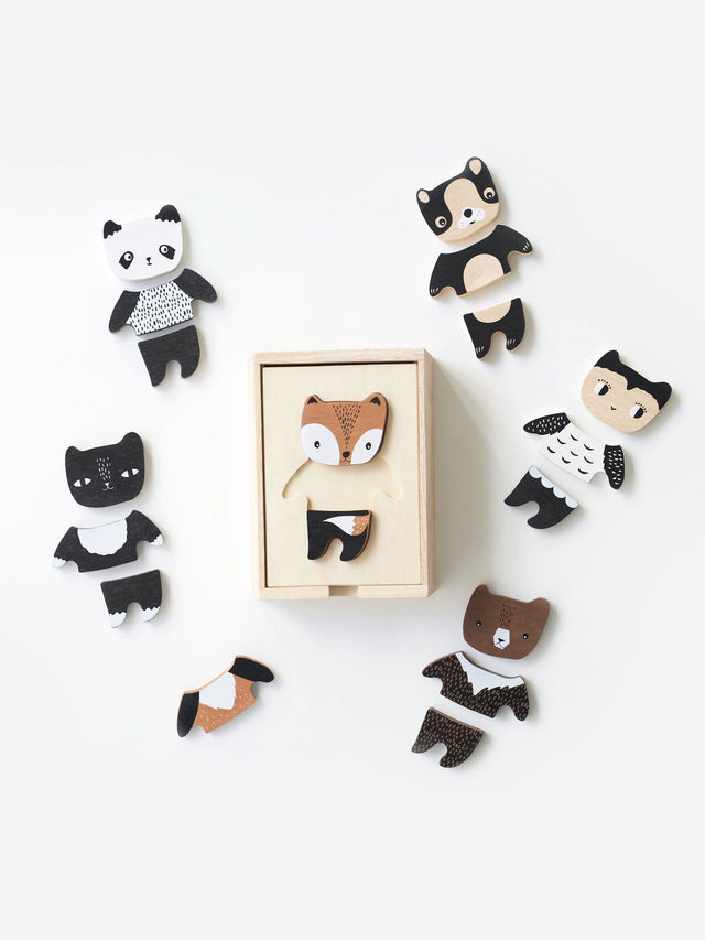 Mix + Match Animal Tiles Baby-Kids : Toys : Wooden Wee Gallery Mix + Match Animal Tiles