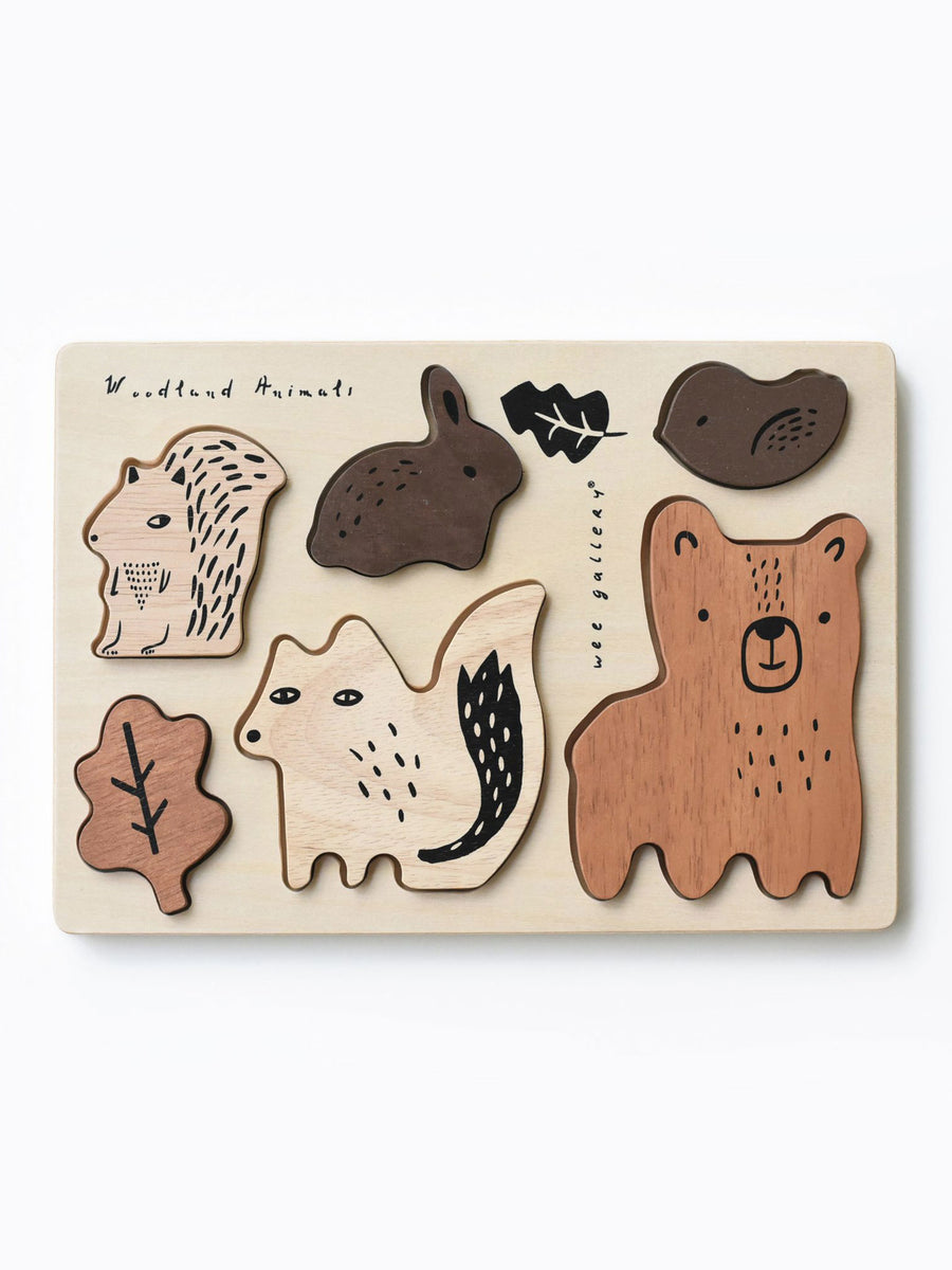 Woodland Wooden Tray Puzzle Baby-Kids : Toys : Wooden Wee Gallery Woodland Wooden Tray Puzzle